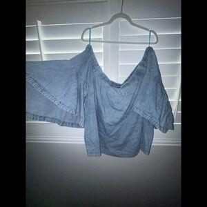 Off-Shoulder Denim Top